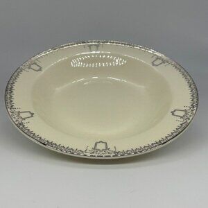 Vintage Edwin M. Knowles 8-1/2" Diameter Soup Bowls Platinum Finish 39-4, Marked